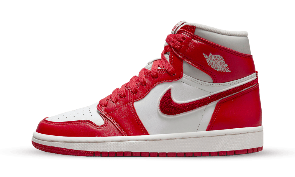 Jordan 1 red white shops and silver