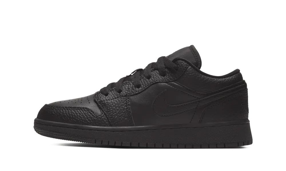 Jordan 1 Low Tumbled Leather Black (GS)