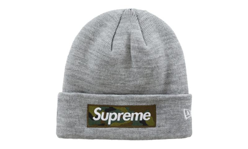 Supreme New Era Box Logo Beanie (FW23) Heather Grey