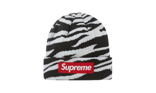 Supreme New Era Box Logo Beanie (FW22) Zebra