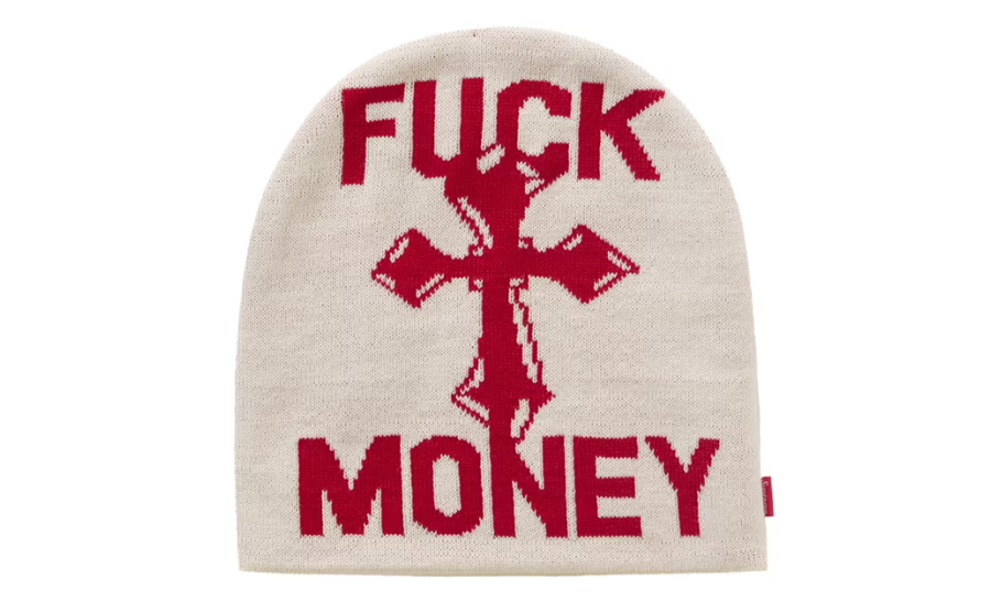 Supreme Fuck Money Beanie Natural