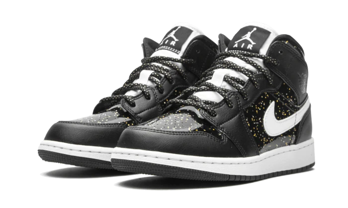 Jordan 1 Mid Black Speckle (GS)