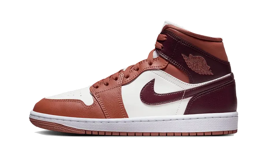 Jordan 1 Mid Dusty Peach Night Maroon (Women's)