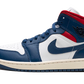 Jordan 1 Mid French Blue Gym Red (Women's)