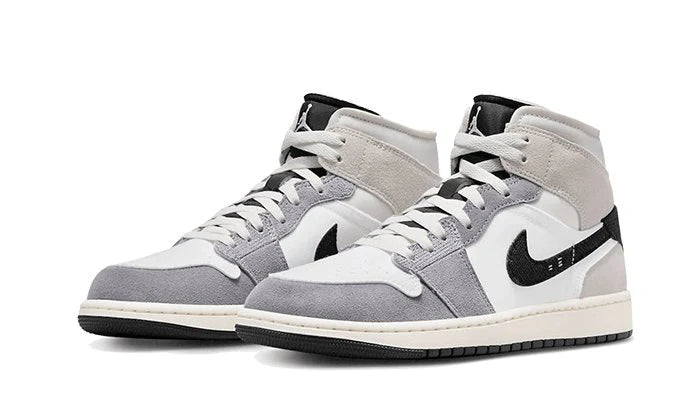 Jordan 1 Mid SE Craft White Cement Grey Black