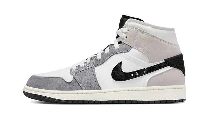 Jordan 1 Mid SE Craft White Cement Grey Black