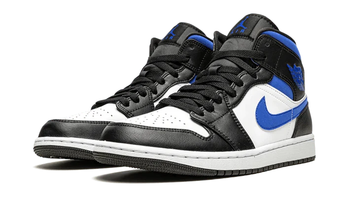 Jordan 1 Mid White Black Racer Blue (GS)