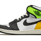 Jordan 1 Retro High White Black Volt University Gold