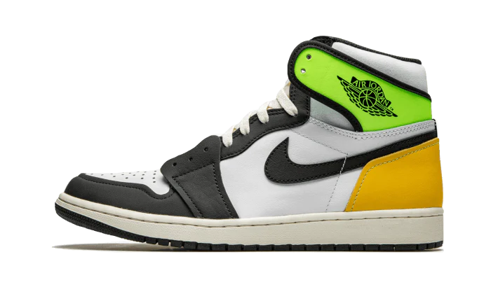 Jordan 1 Retro High White Black Volt University Gold