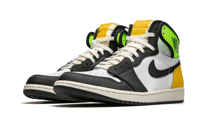 Jordan 1 Retro High White Black Volt University Gold