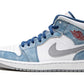 Jordan 1 Mid French Blue Fire Red