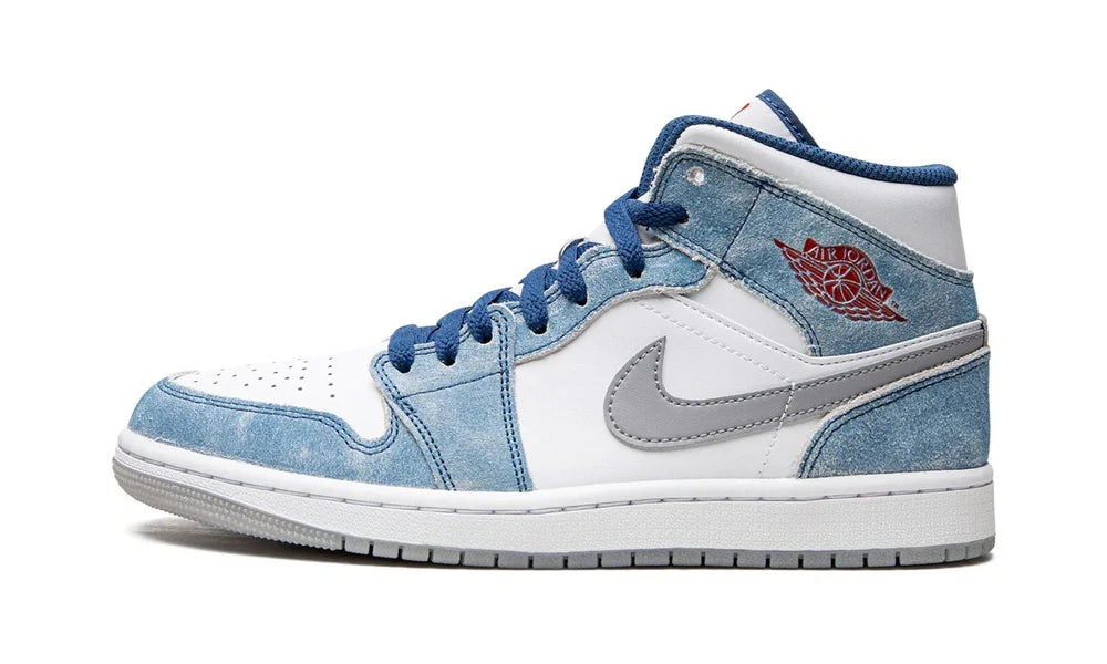 Jordan 1 Mid French Blue Fire Red